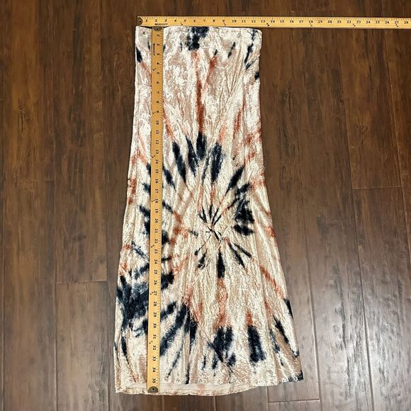 FREE PEOPLE Serious Swagger Maxi Skirt Tie Dye Velvet Pull On NWOT - Picture 10 of 10